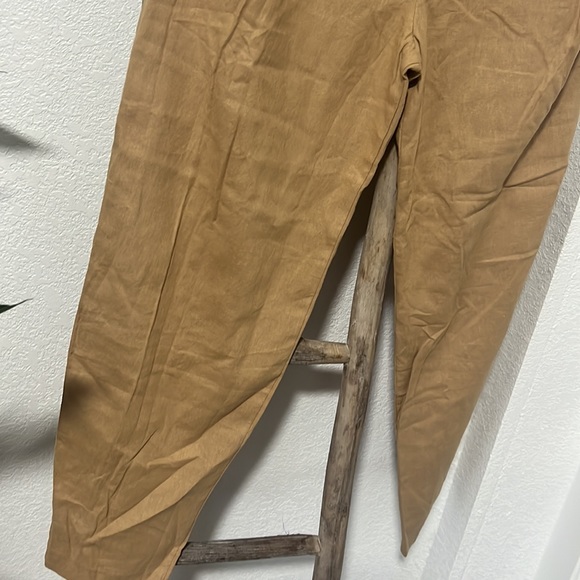 NWT Zara linen khaki pants, size M high waisted size M - Picture 2 of 5